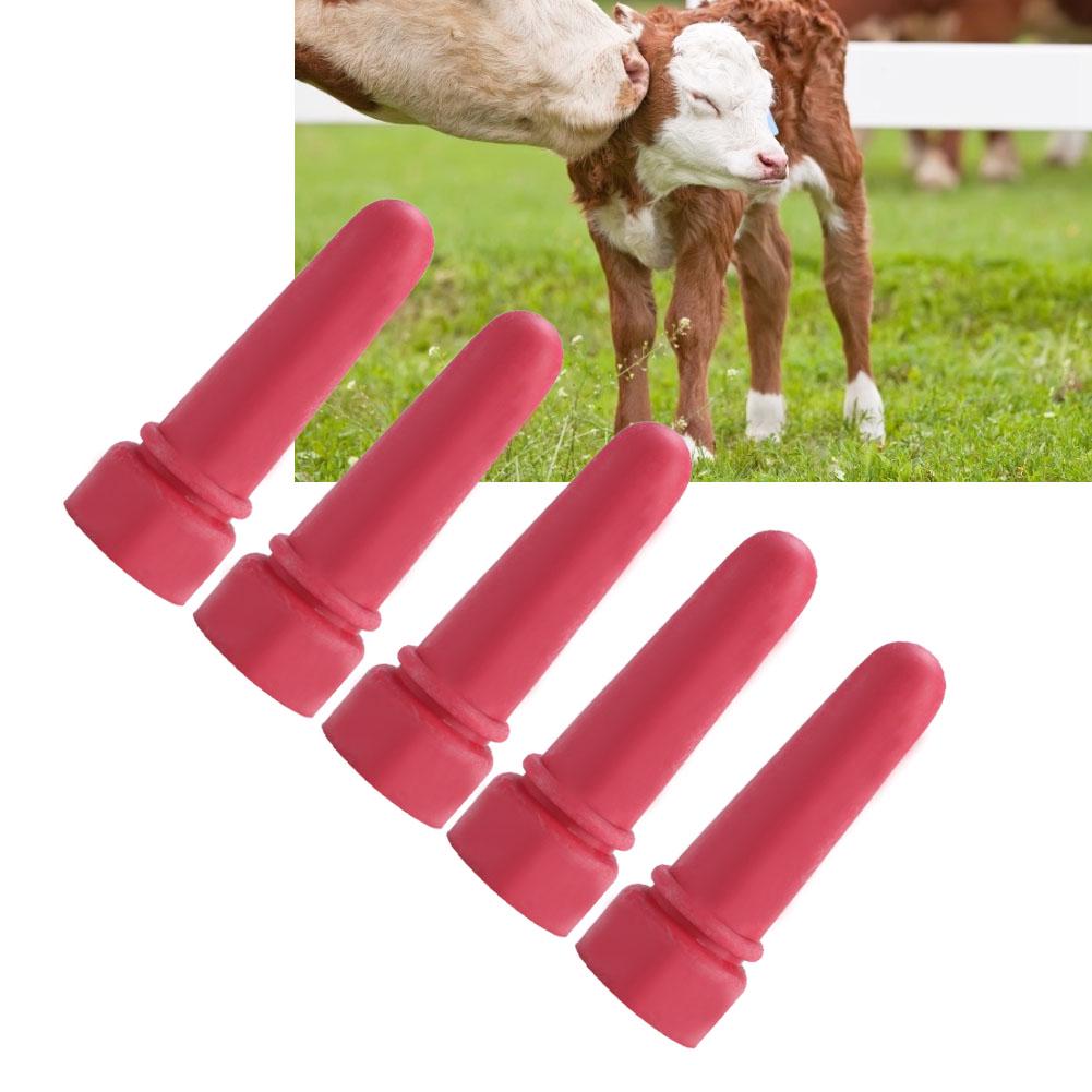 5pcs Animal Feeding Supplies Little Cow Calf Milk Nipple 6.9cm Length Rubber Milk Drink Nipples