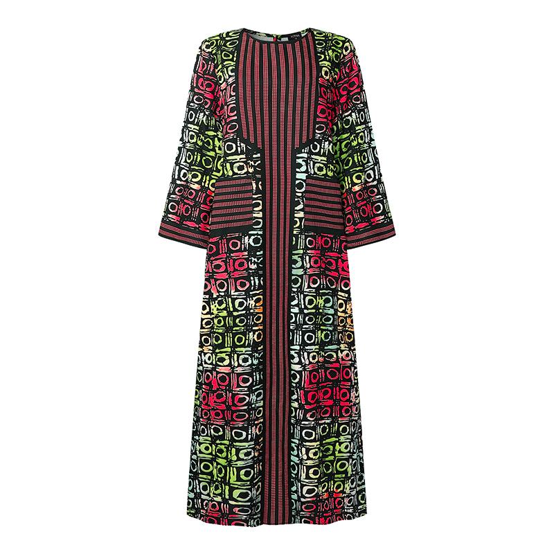 

Женское платье макси большого размера с V-образным вырезом, рукавами «летучая мышь», полосатой передней частью, клетчатой спиной, повседневное, свободного кроя 2XL красный