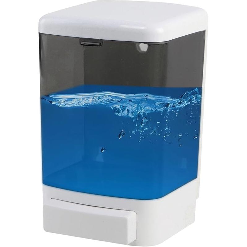 Manual Soap Dispenser Kitchen Bathroom Hand Wall Mounted Dispensers Commercial for Containers Shampoo Gel Chamber Plastic - 1000ml(33.8 oz) 1000ml(33.8 oz)