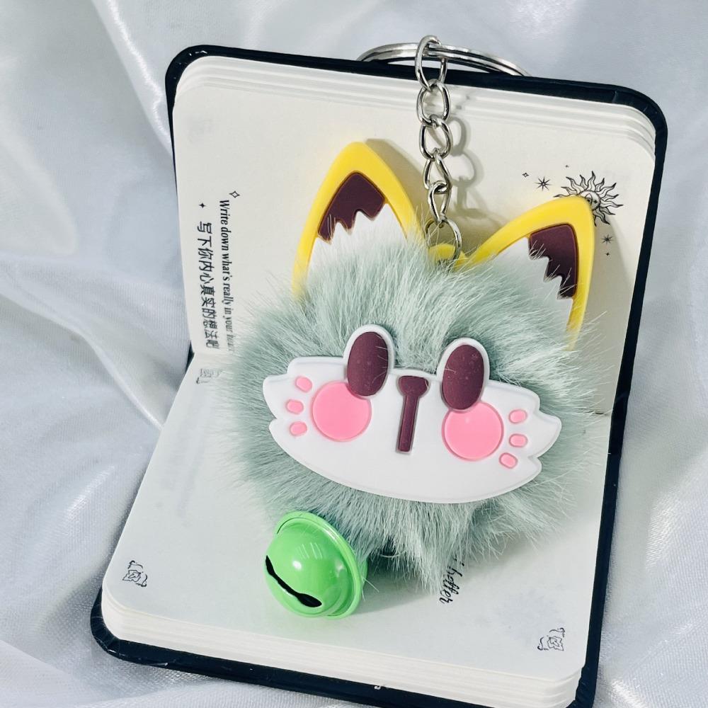 Cartoon Cute Cat Plush Ball Bell Keychain Pendant Bag Ornament Fashion Gift Girl Keyring Creative Charm Custom Car Small Lady