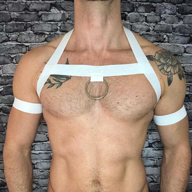 Men Chest Harness Elastic Chest Strap Sex Restrain Chest Bandage Punk Nylon Chest Belt Cosplay Costume Accessory