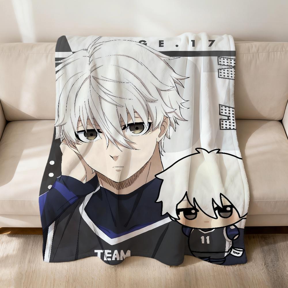 Fanart Cool Anime Blue L-lock Chibi Flannel Soft Warm Plush Blanket Sofa Living Room Pet Hogar Bedroom Gift Home Car Portable
