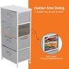 Aufbewahrungsorganizer-Einheit mit 4 Schubladen aus Stoff für Kleiderschrank, Weiß, 30T x 46,5L x 94H cm