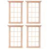 Multipurpose 4 Pieces Dollhouses Miniature Window 1 12 Scale Sturdy Wood Child Models for Home Display Solution