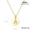 Round 14K Gold Plated Cubic Zirconia Initial Necklace A-Z Letter Dainty Pendant Necklaces for Women