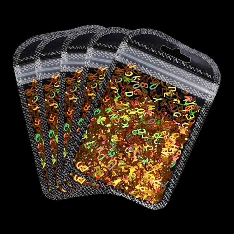 

DIY Crystal UV Epoxy Resin Mold Filling 3D Holographic Nail Art Decoration Flake золотой