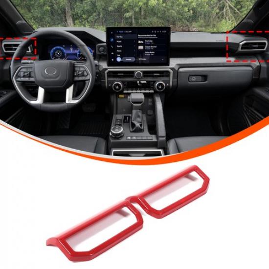 Red ABS Dashboard Side Air Vent Frame Trim For Toyota Tacoma 2024+