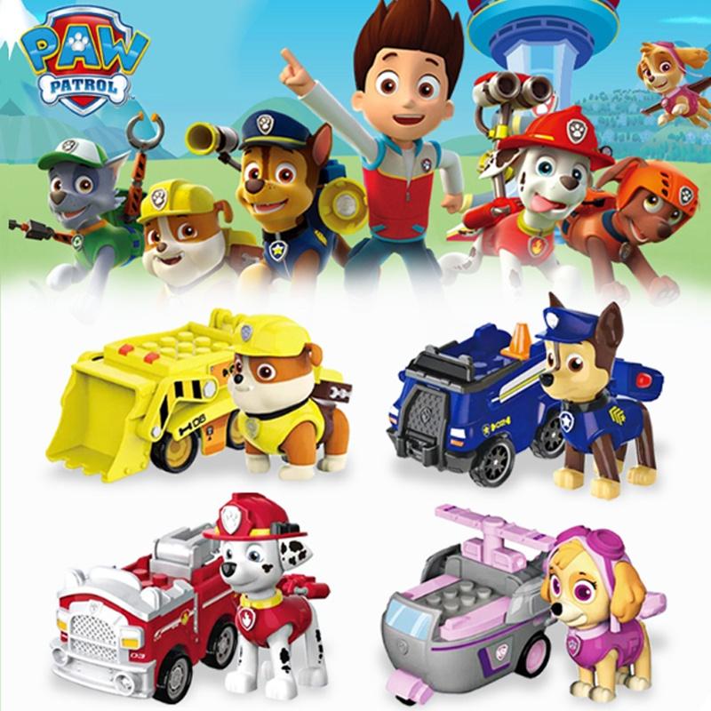 Paw Patrol Rescue Racers 4-pack Real Working Wheels Pet Action Figures Car Toy