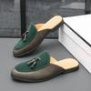 Fashion Fashion Men Mixed Color Tassels Half Slippers Driving Shoes Male Casual Mules Moccasins Breathable Loafers Zapatos Hombre