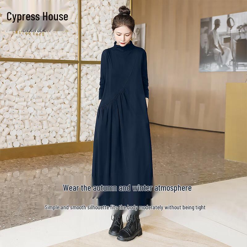 

Elegant High-Neck Pleated Midi Dress XL