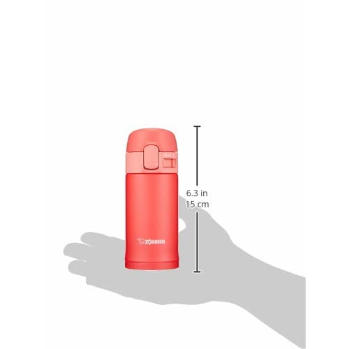 ZOJIRUSHI Water Bottle Stainless Steel Bottle Direct Drinking 200ml One Touch Open Type Coral Pink SM-PC20-PV