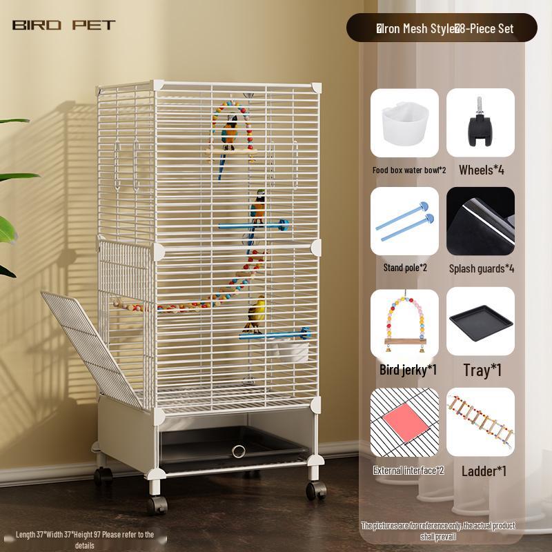 Luxury Large Bird Cage for Cockatiels, Budgerigars, Parrots with Breeding Box