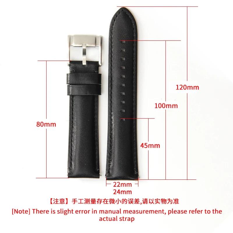 For Fossil Fs4813 Fs4735 Q Smart Series Men's Genuine Cow Leather  Sweatproof Breathable Watchbands with Needle Buckle  22 24mm