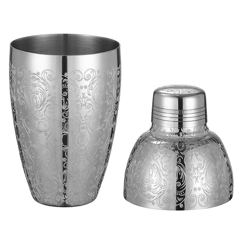 500ml 3Pieces Vintage Cocktail Shaker Bar Shaker Cobbler Shaker Bar Tools