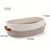1pc Small Woven Storage Basket - Boho Decor Bathroom Organizer with Handles, 13"x5.9"x4" Natural Woven Fabric for Toilet Paper, Towels & Toiletries