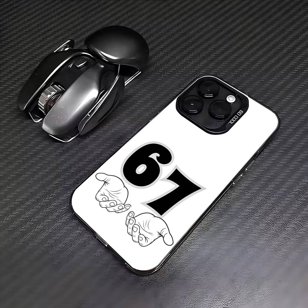 67 Six Seven Phone Case For iPhone 17,16,15,14,13,12,11 Plus,Pro Max,Colored Silver Phone Case iPhone15pro