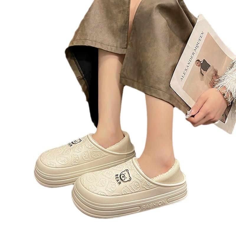 Cartoon new soft-soled cotton shoes winter velvet warm non-slip waterproof shoes thick-soled outdoor snow boots cotton shoes