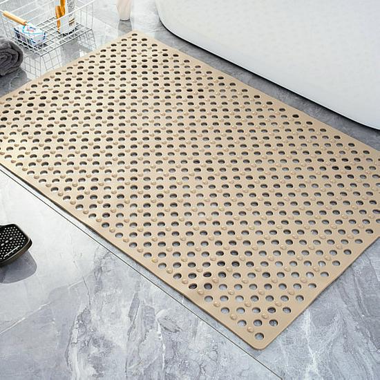 Absorbent Non-Slip Bathroom Mat with Suction Cups and Large Drainage Holes