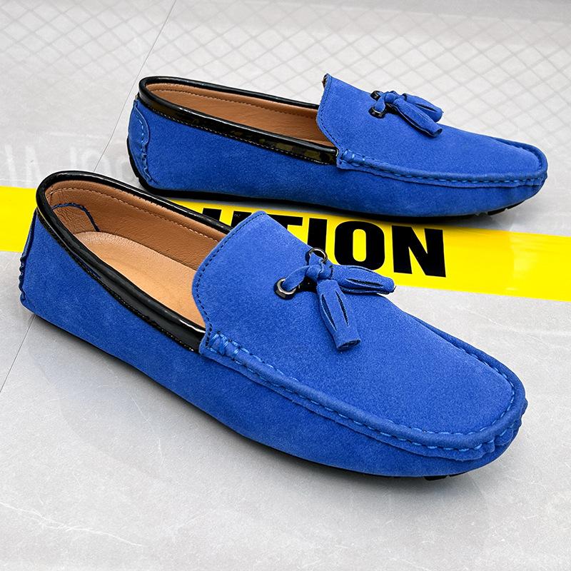 LZD Breathable Men's Suede Leather Fringed Feet Casual Small Leather Shoes Men