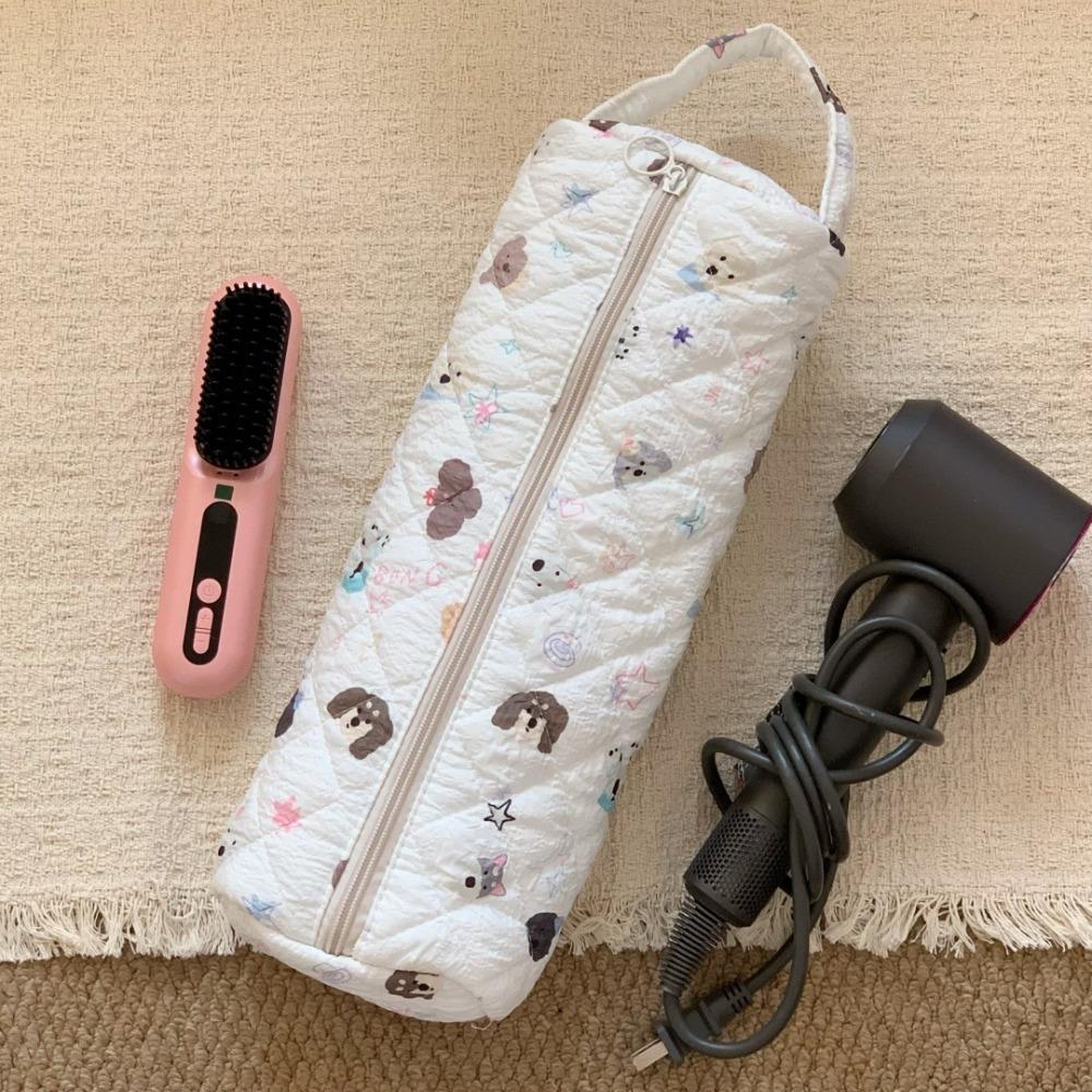 Large Capacity Hair Dryer Storage Bag Quilting Cotton Carrying Case Curler Storage Bag  for Travel