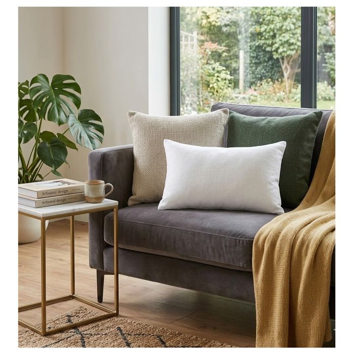 Coussin polyester uni 30 x 50 cm Pop color blanc