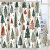 Christmas Tree Festival Decorations Pattern Bathroom Shower Curtain With 12 Hooks Bathroom Decor And Accessories