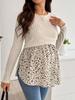 Pregnant Women's Top Knitted with Patchwork Printing for Breastfeeding and Casual Maternity Pullover
