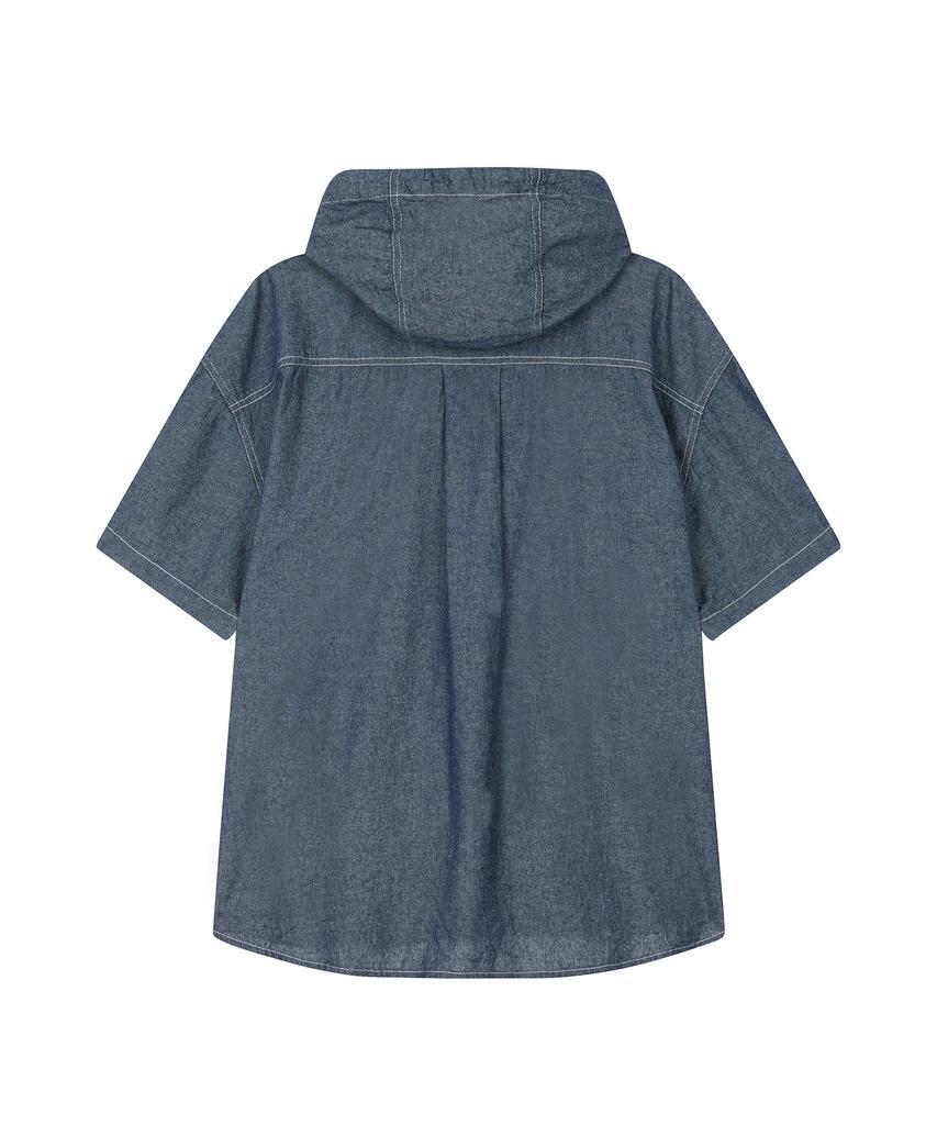 DECET Chambray Over Hood Short Shirt Dcsh013Blue