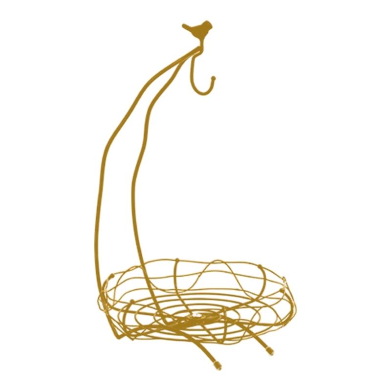 Modern Nordic Style Iron Fruit Basket Nordic Charm Iron Fruit Basket Organizers for Unique Kitchens and Dining Area золотой