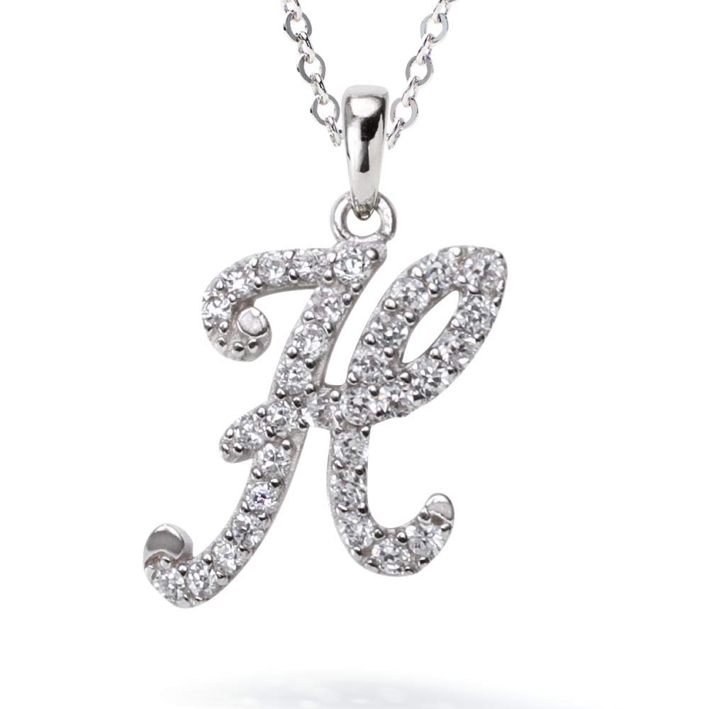 

from New Initial Necklace H Alphabet Platinum Processed 925 Silver Metal Hypoallergenic Gift [Gift York] Women s Women s