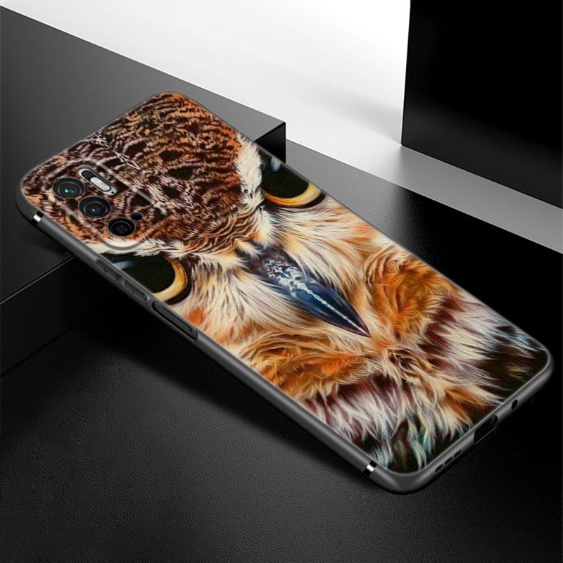 Cute Owl Animal Phone Case For Xiaomi Redmi Note 7 8 9 10 Lite 11 11E 11T 12 Pro 11S 4G 10T 5G 8T 9S 10S Soft TPU Black Cover