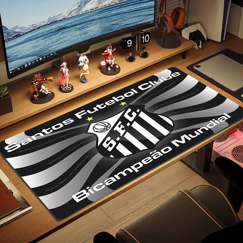 Santos FC Logo Color Mouse Pad Large Gaming Table Cushion Non-slip Laptop Tablet Big Mousepad XXL Mat Mini PC Playmat With Lock Edge