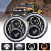 VOSICKY LED Headlights for Jeep JK Projector Headlights with Squid 60W High Conversion Turn Two 7-inch Wrangler, Hi/Lo Rings, Brightness, White/Yellow