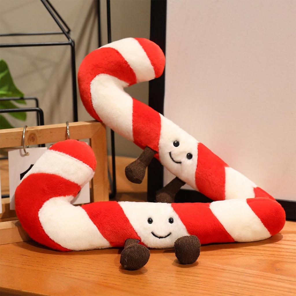 Candy Cane Christmas Throw Pillow 12 Inch - Festive Decorative Pillow for Adults, Kids, Bedroom, Living Room & Stocking Stuffer