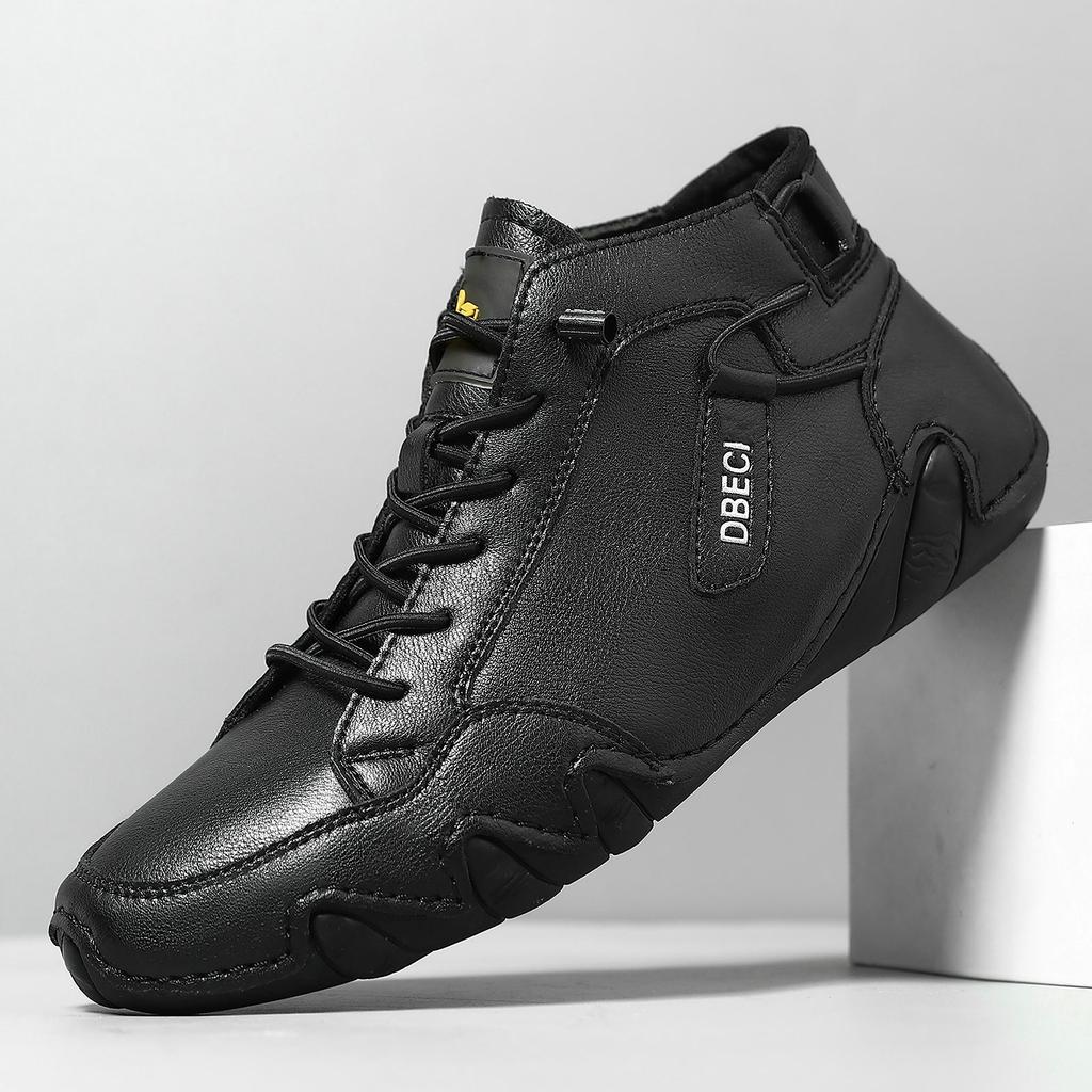 Popular Spring and Autumn Men's Casual Shoes Short Boots Outdoor Casual Men's Boots Trend Top Leather Large Size Men's Shoes