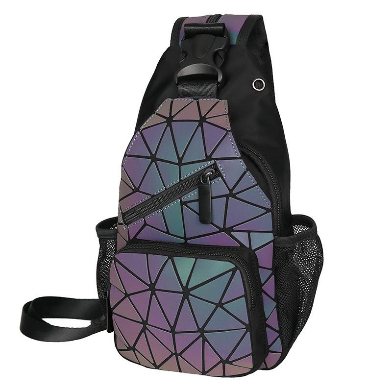 Vielseitiger Mini-Rucksack mit Diamantgittermuster: Multifunktionale Schulter-, Crossbody-, Hüft- und Brusttasche für High-School-Schülerinnen und Frauen.