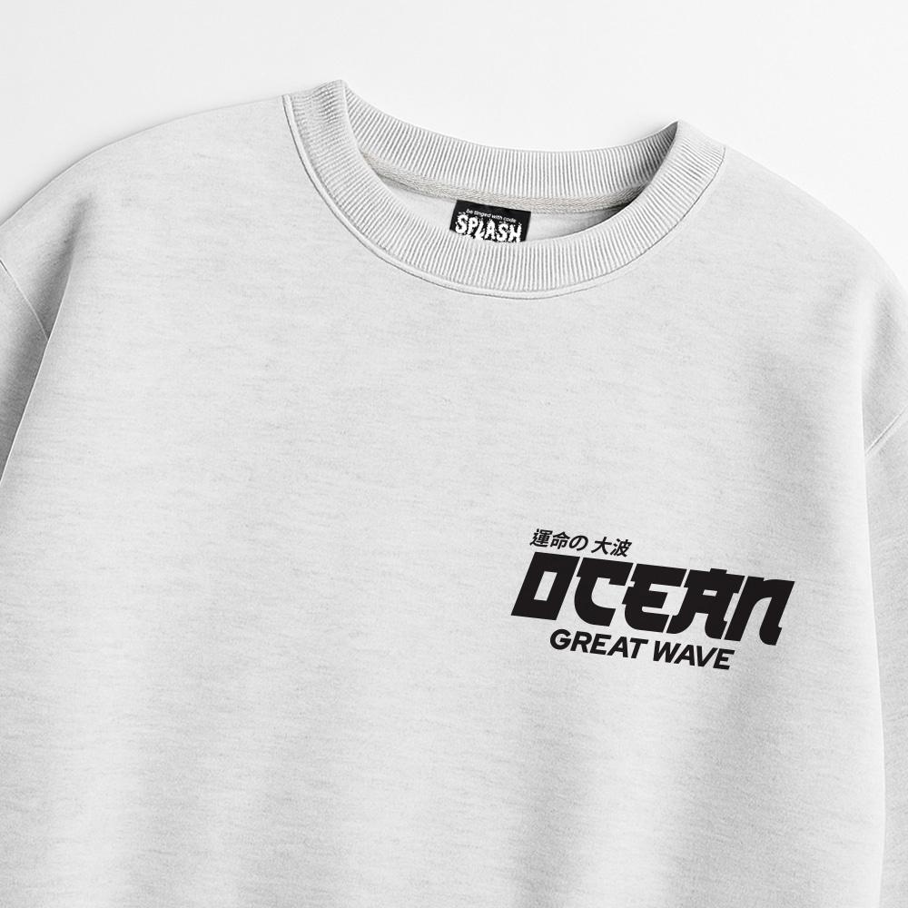 Seupeullaesikodeu Heavy Crew Neck Sweatshirt Melange White - Ocean