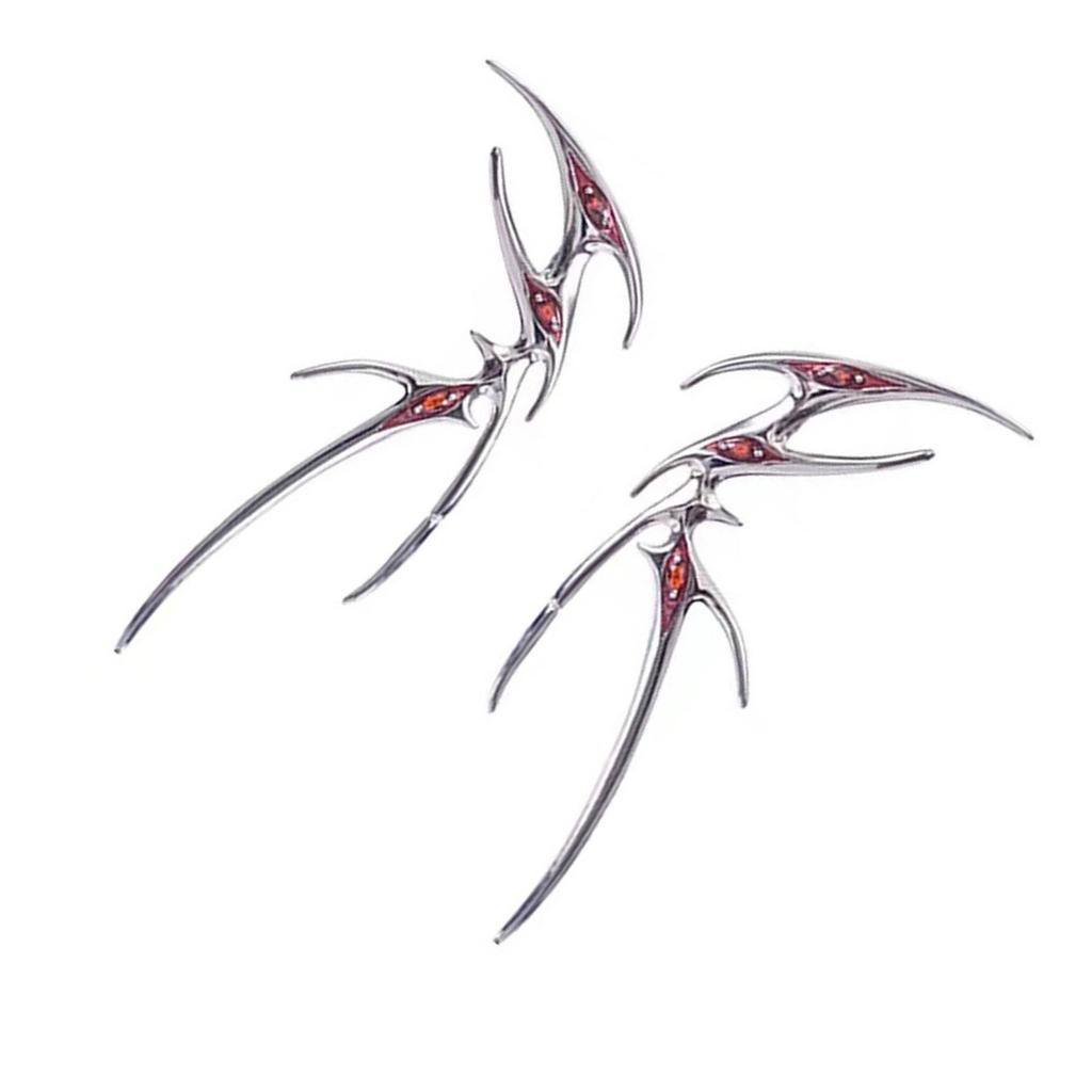 Punk Butterfly Ear Clip Earrings Enamel Drop Oil Rhinestones Personality Elf Earring for Women Girls Party Jewelry Gift