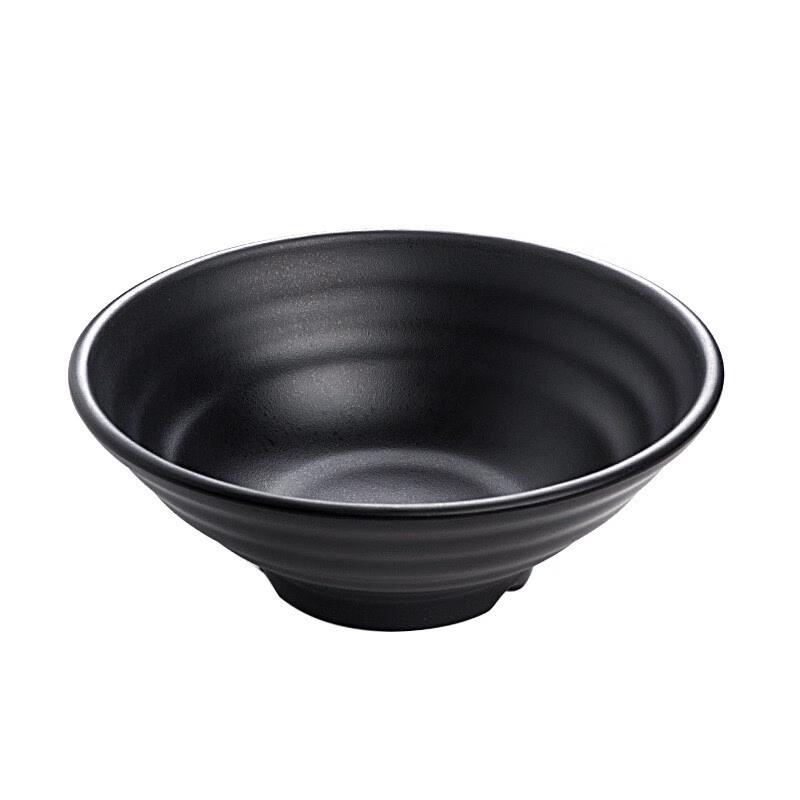 A5 Melamine Black 7-inch Noodle & Ramen Bowl (10-Pack)