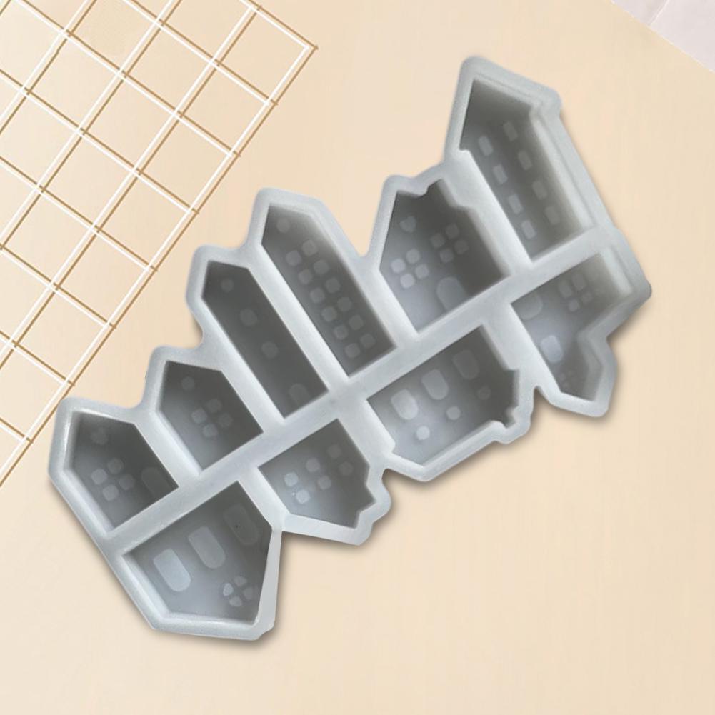 Hollow Splicing House Silicone Mold DIY Cement Plaster Mould 3D Silicone Moulds Casting Moulds for Easter Christmas Decoration