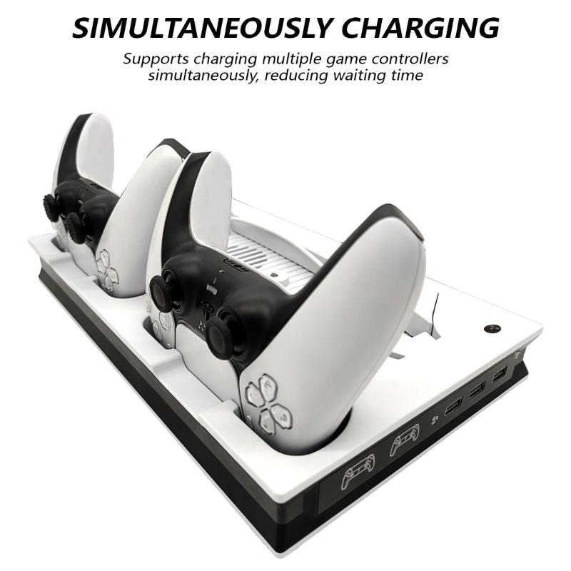 Cooling Station with Double Controller Charger Dock With Builts In Cooling Fan And Accessory Storage Space for P5 DE/UHD