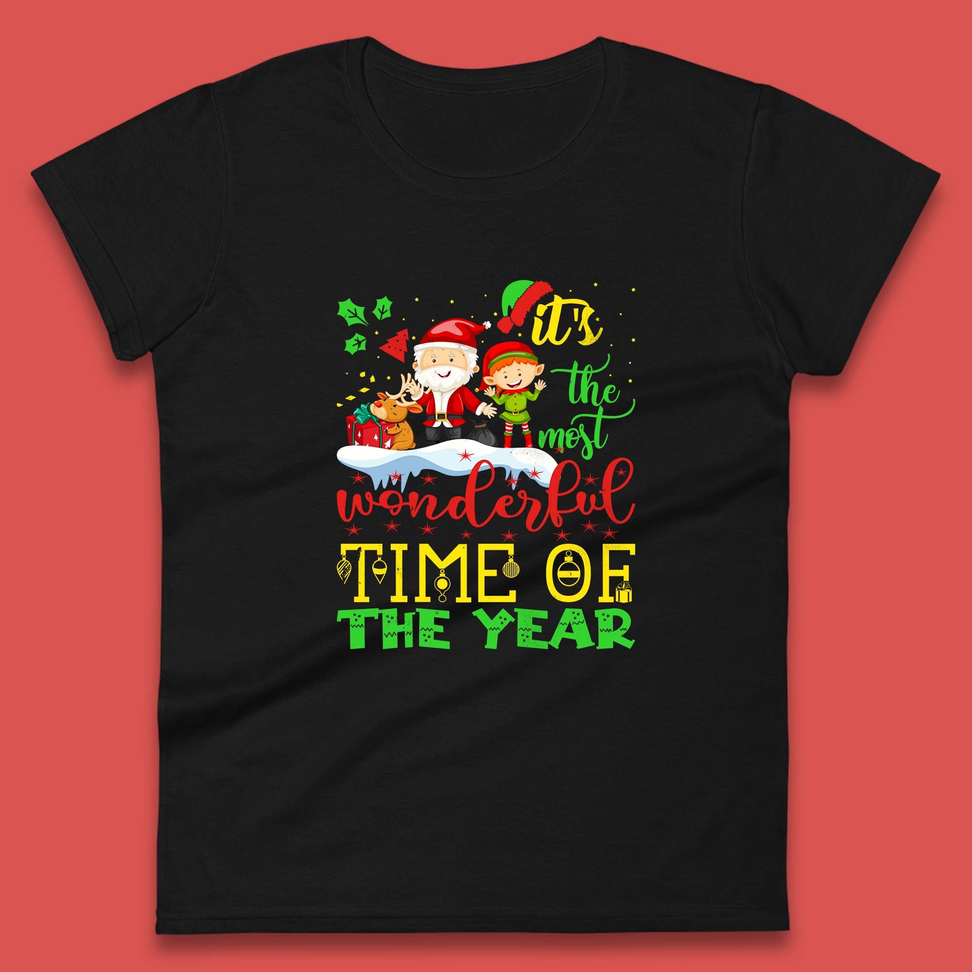 Christmas Santa, Reindeer Elf Womens T Shirt Mens Tops Tees Unisex XL