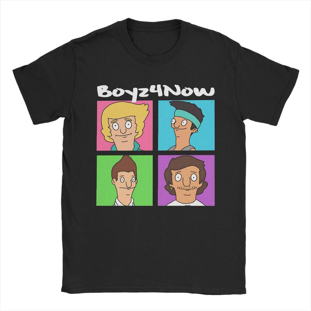 Bobs Burgers Family Shot & Teddy Logo  Tshirts Men Cotton Clothing Casual  Crewneck Short Sleeve