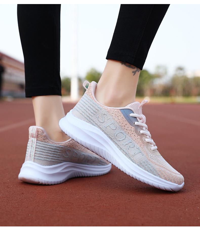 New Mesh Breathable Women's Sports Single Shoes Soft Running Sole Light Casual Shoes