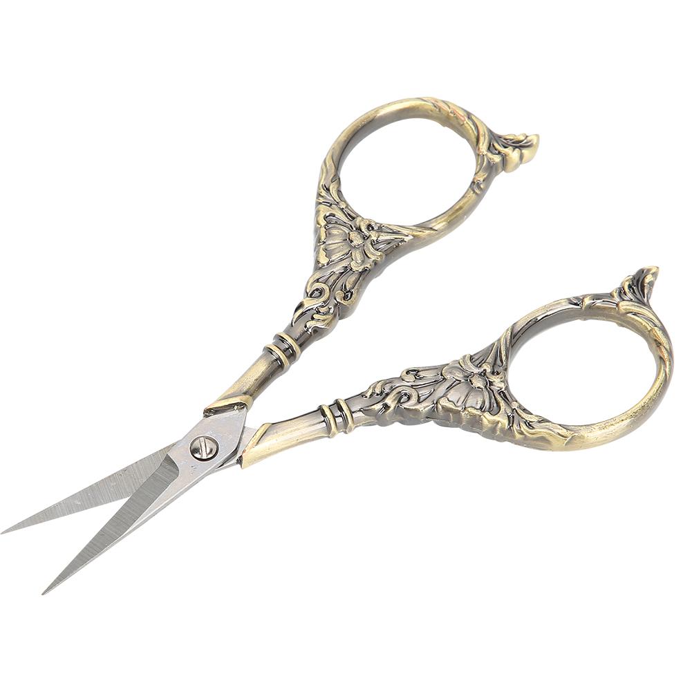 European Retro Scissor DIY Hand Made Cross Stitch Craft Creative Fancy Antique Needlework Tools(Bronze(B01 003 00124) )