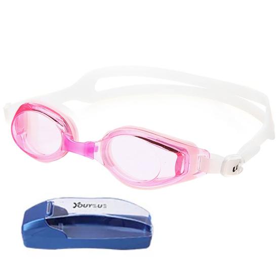 Adults Swim Goggles with Storage Case Waterproof No Leakage Anti-Fog UV Protection Clear Lens Men Women Swimming Goggles Eyewear