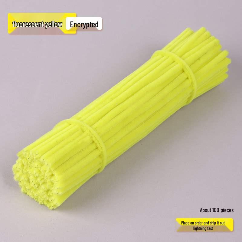Encrypted Pipe Cleaners: Dense, Thickened 8mm White Strips with Mixed Colors for Handmade DIY Bouquets
