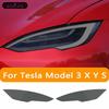 2 Pcs For Tesla Model 3 X Y S Car Headlight Tint Smoke Black Protective Vinyl Wrap Film Protection Transparent TPU Sticker
