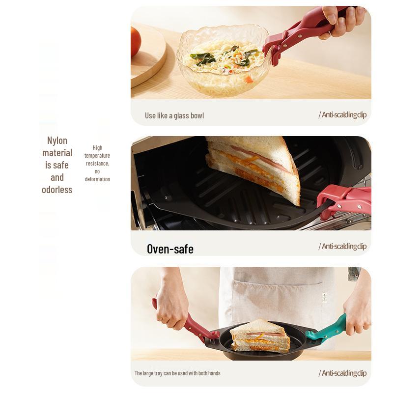 Silicone Anti-Scald Non-Slip Multifunctional Food Clip: High-Temp Resistant Kitchen Gadget.
