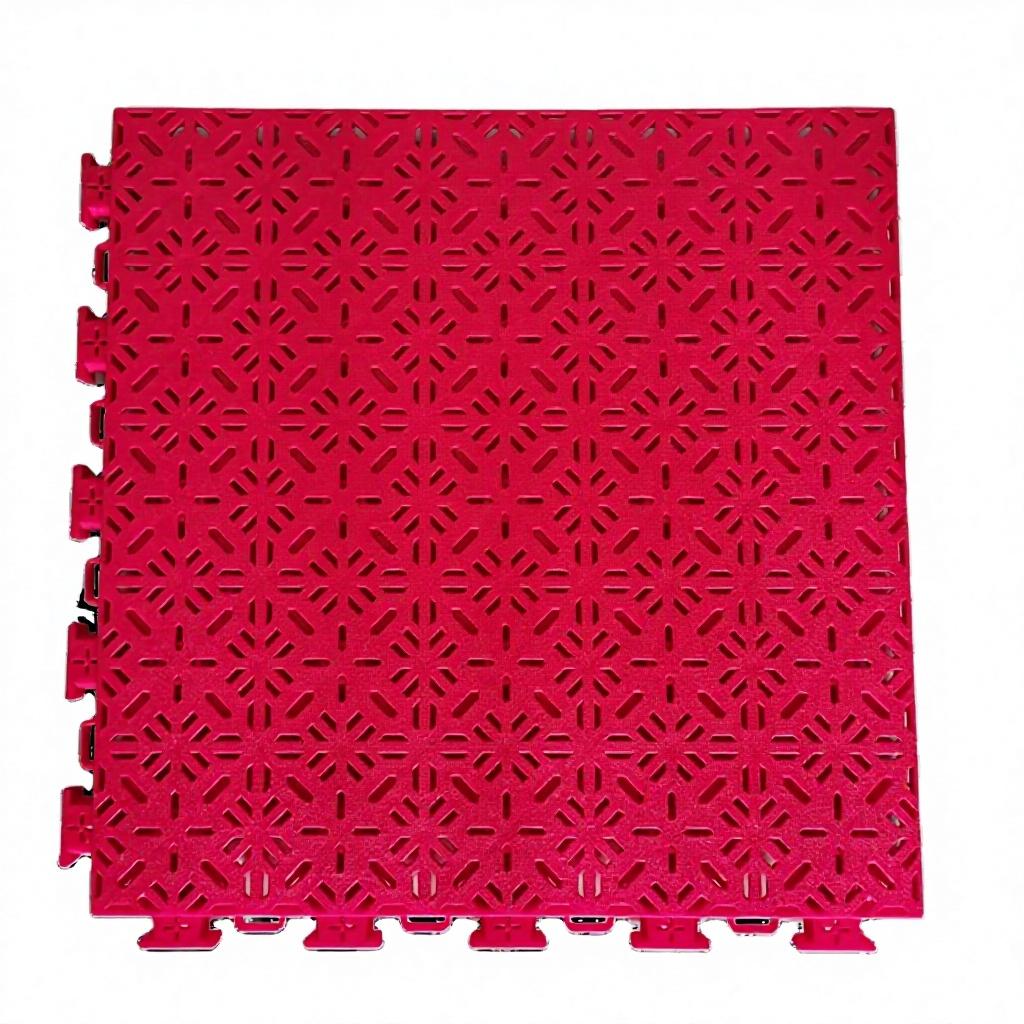 Sports Field Floor, Outdoor Plastic Playground Floor, Suspended Basketball Court Tile (Red,18mm) красный